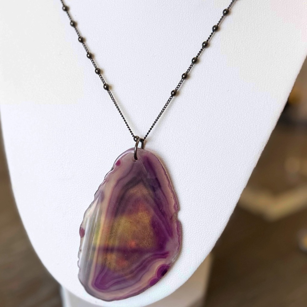 Amethyst drop necklace